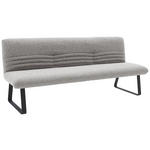 SITZBANK 221/90/70 cm Flachgewebe Hellgrau  - Hellgrau/Schwarz, Design, Textil/Metall (221/90/70cm) - Dieter Knoll