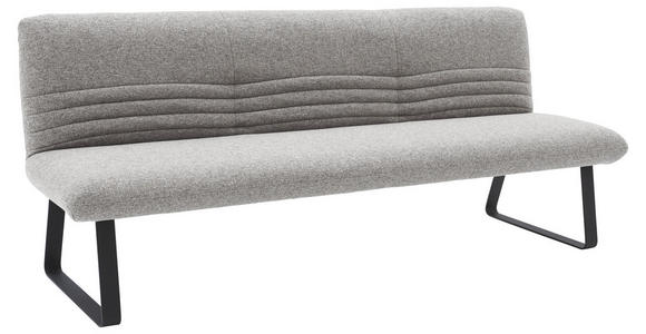 SITZBANK 221/90/70 cm Flachgewebe Hellgrau  - Hellgrau/Schwarz, Design, Textil/Metall (221/90/70cm) - Dieter Knoll