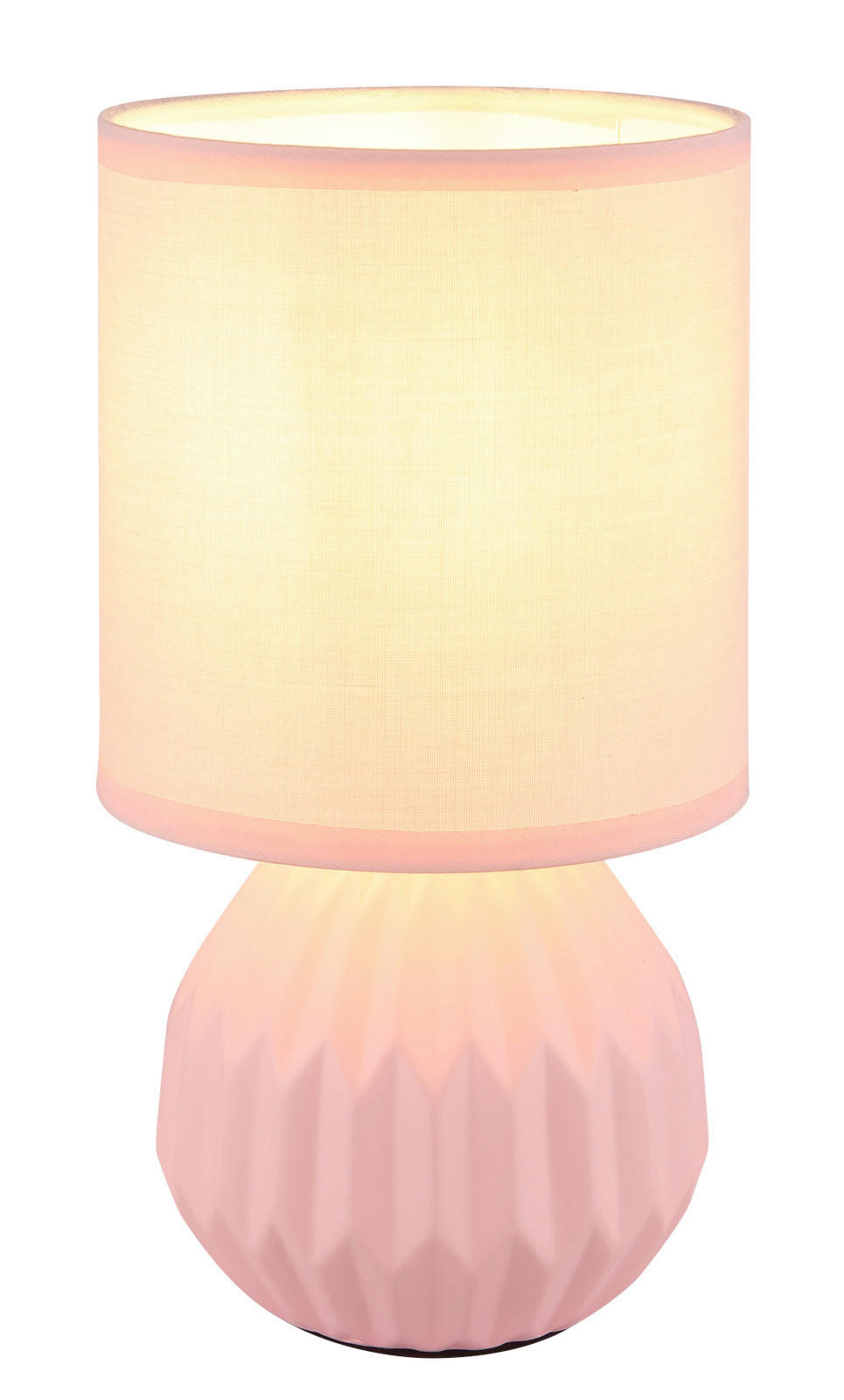 ASZTALI LÁMPA - pink, Basics, textil/kerámia (12/23cm)