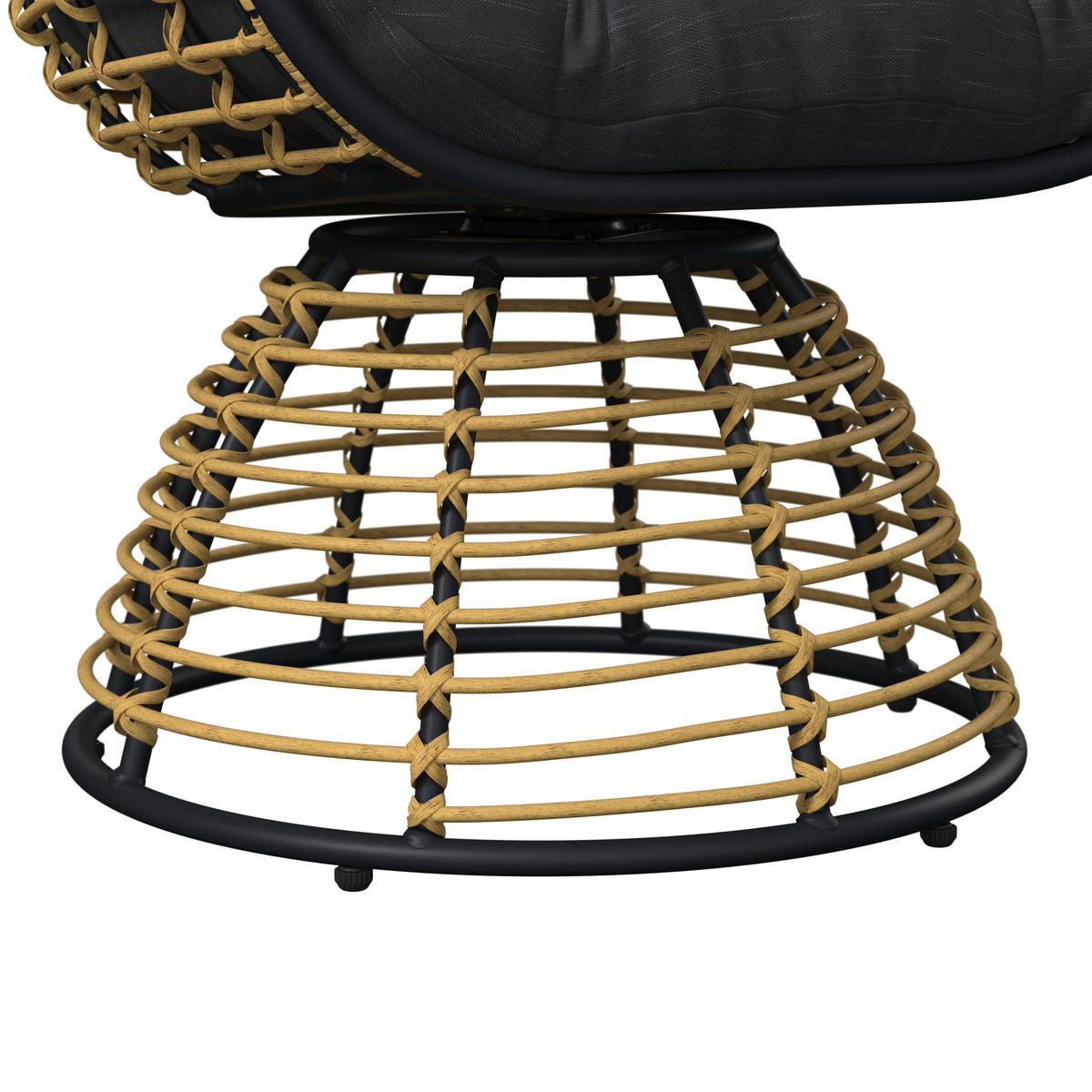 GARTENMUSCHEL 80,5/73/160 cm Stahl  - Schwarz/Naturfarben, Basics, Kunststoff/Textil (80,5/73/160cm) - Ambia Garden