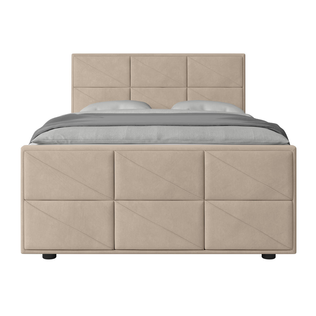 BOXSPRINGBETT 140/200 cm  in Beige  - Beige, Modern, Holz/Kunststoff (140/200cm) - MID.YOU