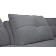 ECKSOFA Dunkelgrau Chenille Armlehnenkissen, Rücken echt, Sitztiefenverstellung  - Dunkelgrau/Schwarz, KONVENTIONELL, Textil/Metall (313/215cm) - Hom`in
