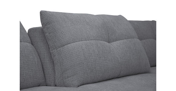 ECKSOFA Dunkelgrau Chenille Armlehnenkissen, Rücken echt, Sitztiefenverstellung  - Dunkelgrau/Schwarz, KONVENTIONELL, Textil/Metall (313/215cm) - Hom`in