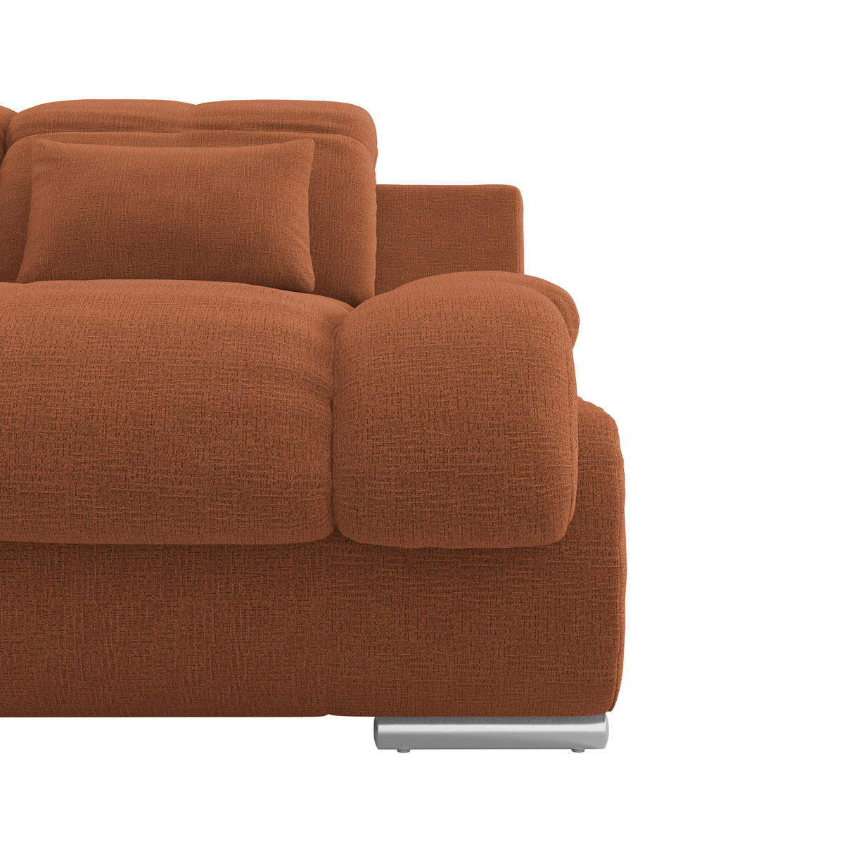 WOHNLANDSCHAFT MULTI Terracotta Chenille  - Chromfarben/Terracotta, MODERN, Textil/Metall (228/345/184cm) - Livetastic