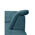 ECKSOFA Blau Chenille  - Chromfarben/Blau, KONVENTIONELL, Kunststoff/Textil (260/205cm) - Carryhome