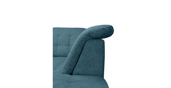 ECKSOFA Blau Chenille  - Chromfarben/Blau, KONVENTIONELL, Kunststoff/Textil (260/205cm) - Carryhome
