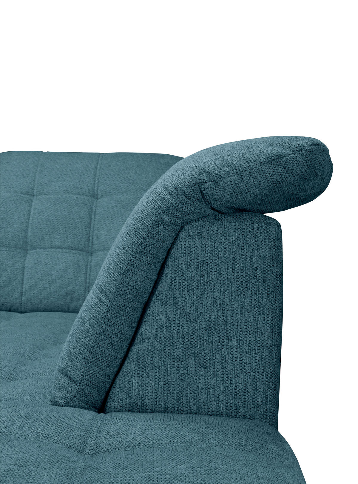 ECKSOFA Blau Chenille  - Chromfarben/Blau, KONVENTIONELL, Kunststoff/Textil (260/205cm) - Carryhome