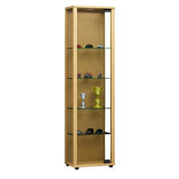 VITRINA, barve bukve - črna/barve bukve, Design, umetna masa/steklo (33/113/18cm) - MID.YOU
