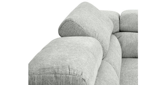 ECKSOFA  in Flachgewebe Hellgrau  224/282 cm  - Chromfarben/Hellgrau, KONVENTIONELL, Textil/Metall (224/282cm) - Hom`in
