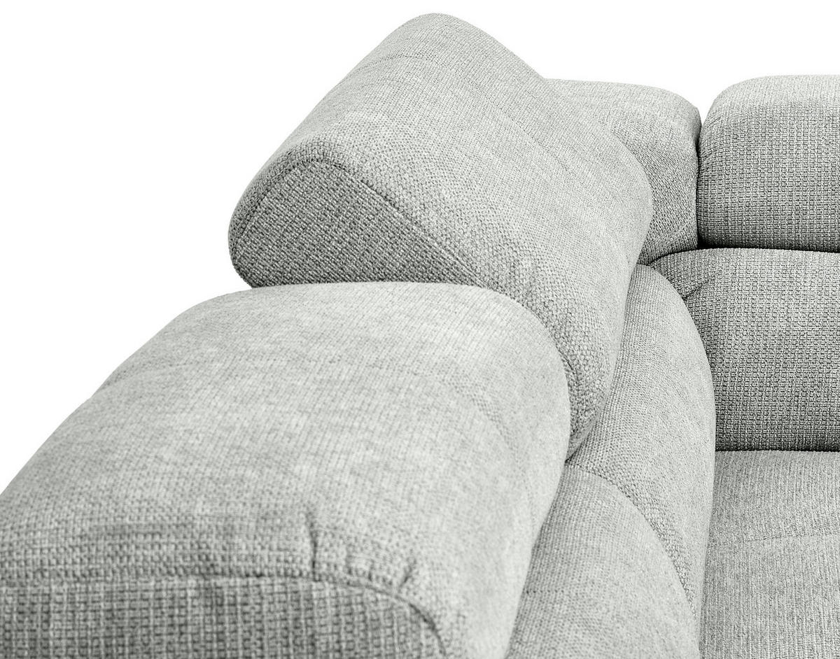 ECKSOFA Hellgrau Flachgewebe  - Chromfarben/Hellgrau, KONVENTIONELL, Textil/Metall (224/282cm) - Hom`in