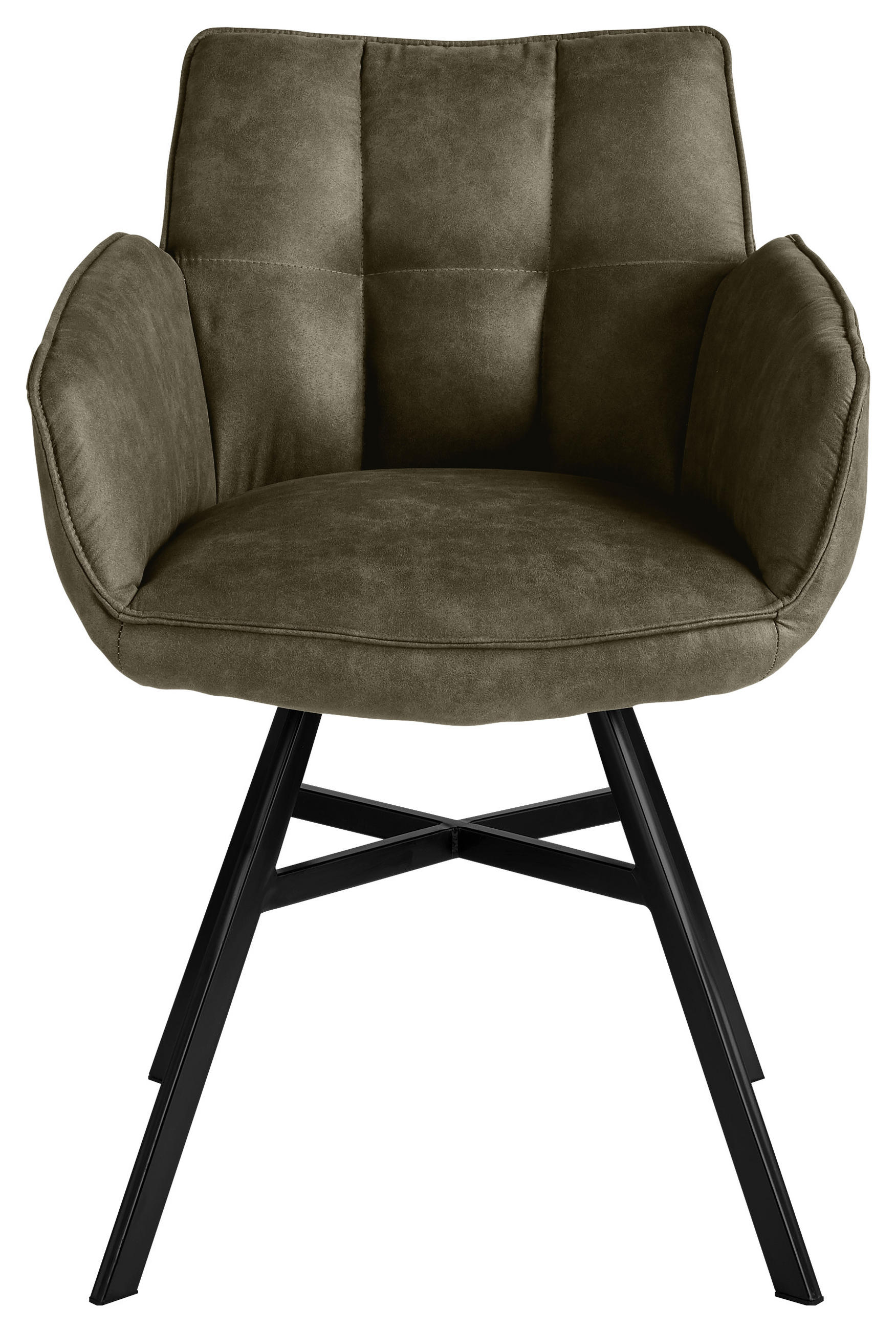 ARMLEHNSTUHL  in Mikrofaser  - Taupe/Schwarz, Design, Textil/Metall (60/84/65cm) - SetOne by Musterring
