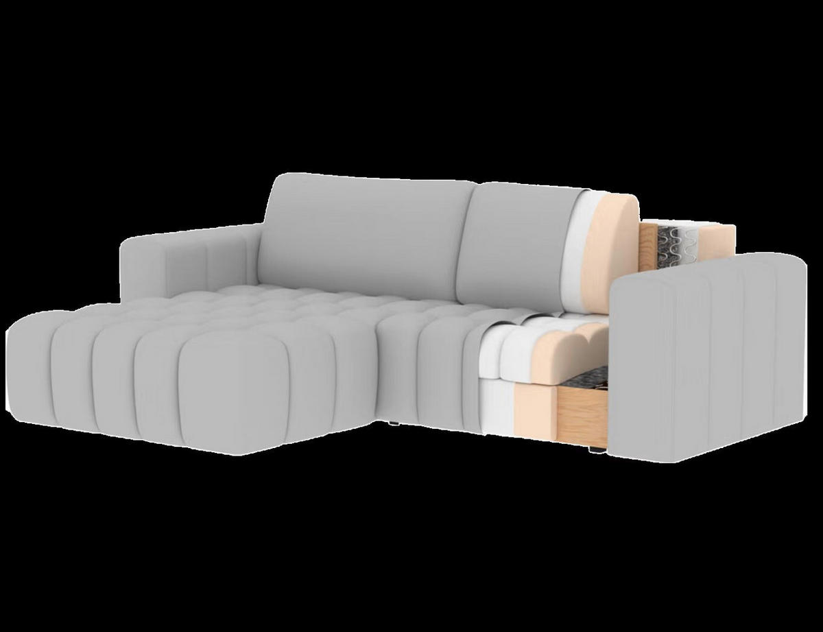ECKSOFA  Anthrazit Samt  - Anthrazit/Schwarz, Design, Kunststoff/Textil (175/250cm) - MID.YOU
