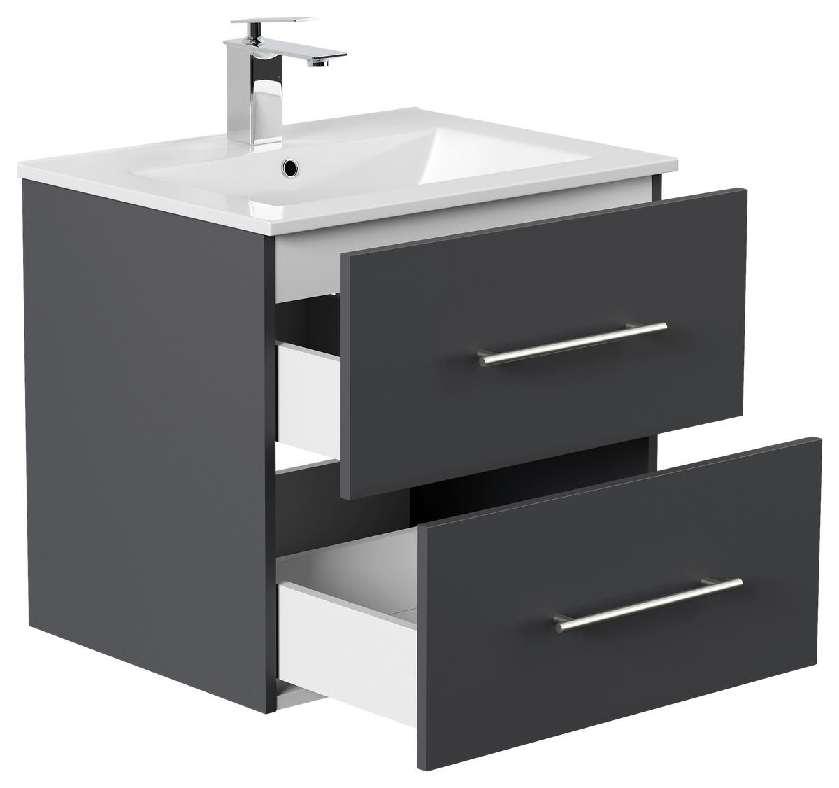 WASCHTISCHKOMBI 61,5 cm  - Graphitfarben/Weiß, Basics, Keramik/Holzwerkstoff (61,5cm) - MID.YOU