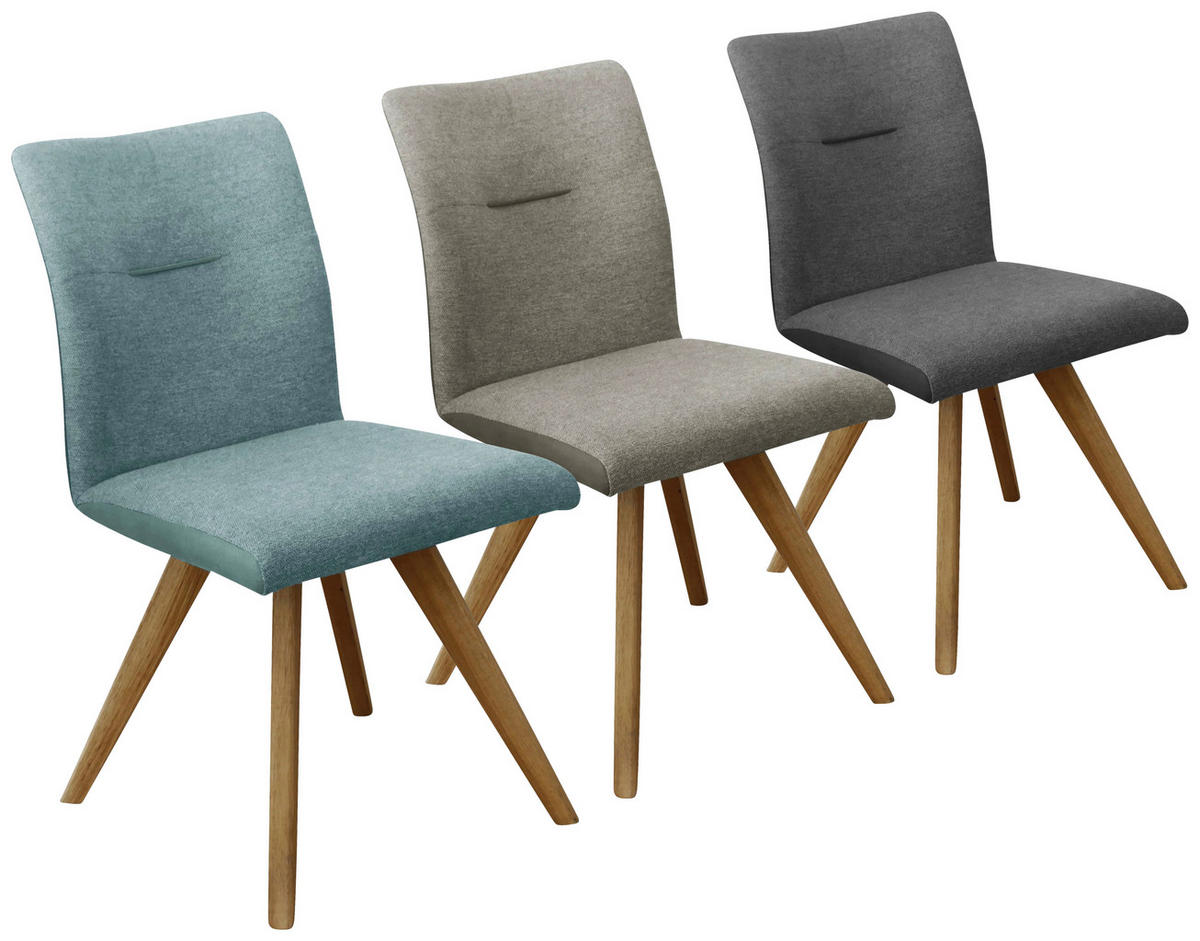 STOLICA  crna, boje hrasta, tamno siva  drvo, tekstil      - boje hrasta/tamno siva, Konvencionalno, drvo/tekstil (51,5/87,5/63cm) - Linea Natura