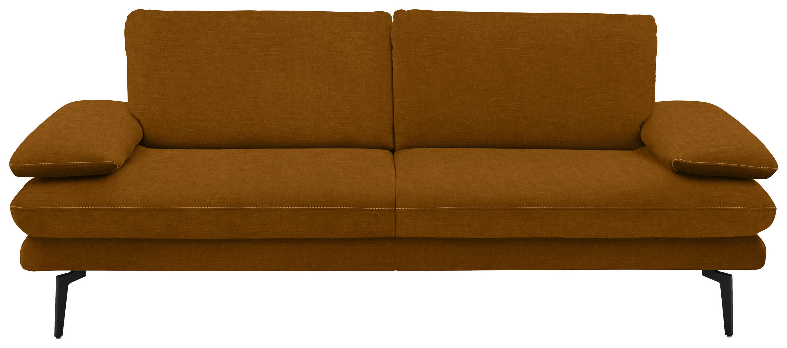 3-SITZER-SOFA in Velours Cognac  - Cognac/Beige, Design, Textil/Metall (222/89/104cm) - Dieter Knoll