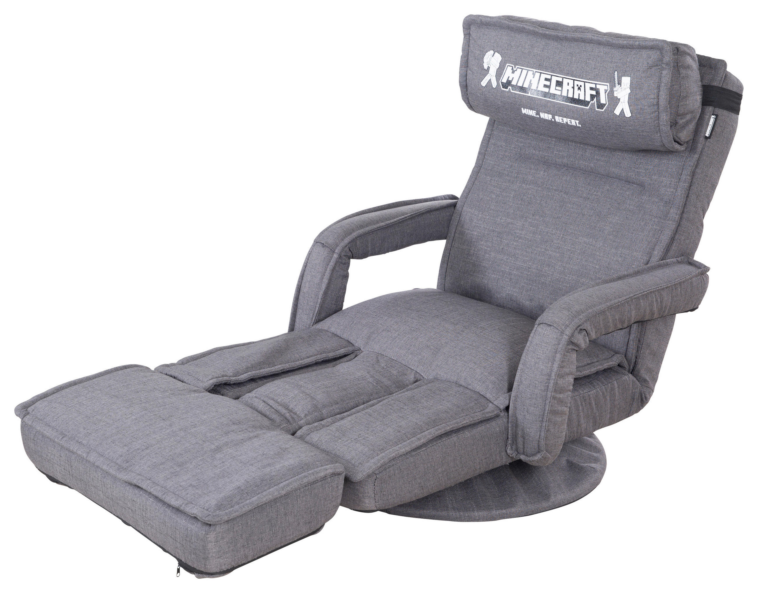 LOUNGE NASLANJAČ tkanina aluminij  - siva, Moderno, kovina/tekstil (62/80/60cm) - Minecraft