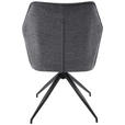 ARMLEHNSTUHL  in Eisen Webstoff  - Dunkelgrau/Schwarz, Design, Textil/Metall (56/89/62cm) - Carryhome
