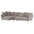 ECKSOFA in Mikrofaser Schlammfarben  - Schlammfarben/Buchefarben, Trend, Holz/Textil (170/267cm) - Ambia Home