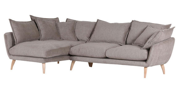 ECKSOFA in Mikrofaser Schlammfarben  - Schlammfarben/Buchefarben, Trend, Holz/Textil (170/267cm) - Ambia Home