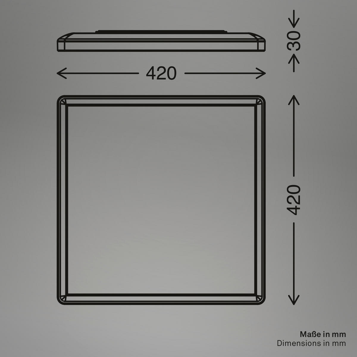 LED-PANEEL 42/42/3 cm  - Eichefarben, Basics, Kunststoff (42/42/3cm)