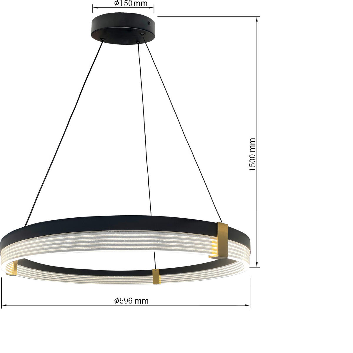 LED-HÄNGELEUCHTE Plum  150/60/60 cm  - Schwarz, Design, Metall (150/60/60cm)