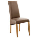 STUHL  Beinauswahl, Stoffauswahl Lederlook  - Eichefarben/Cappuccino, KONVENTIONELL, Holz/Textil (47/102/57cm) - Carryhome