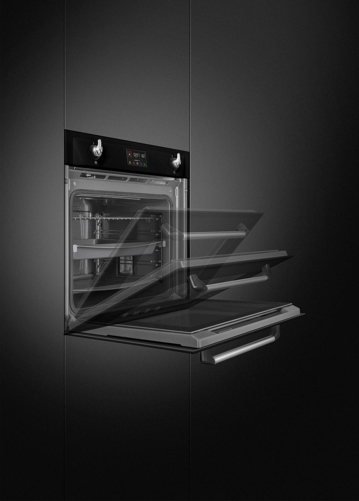 EINBAUBACKOFEN SOP6902S2PN  - Schwarz, Basics, Glas/Metall (59,7/59,2/54,8cm) - SMEG