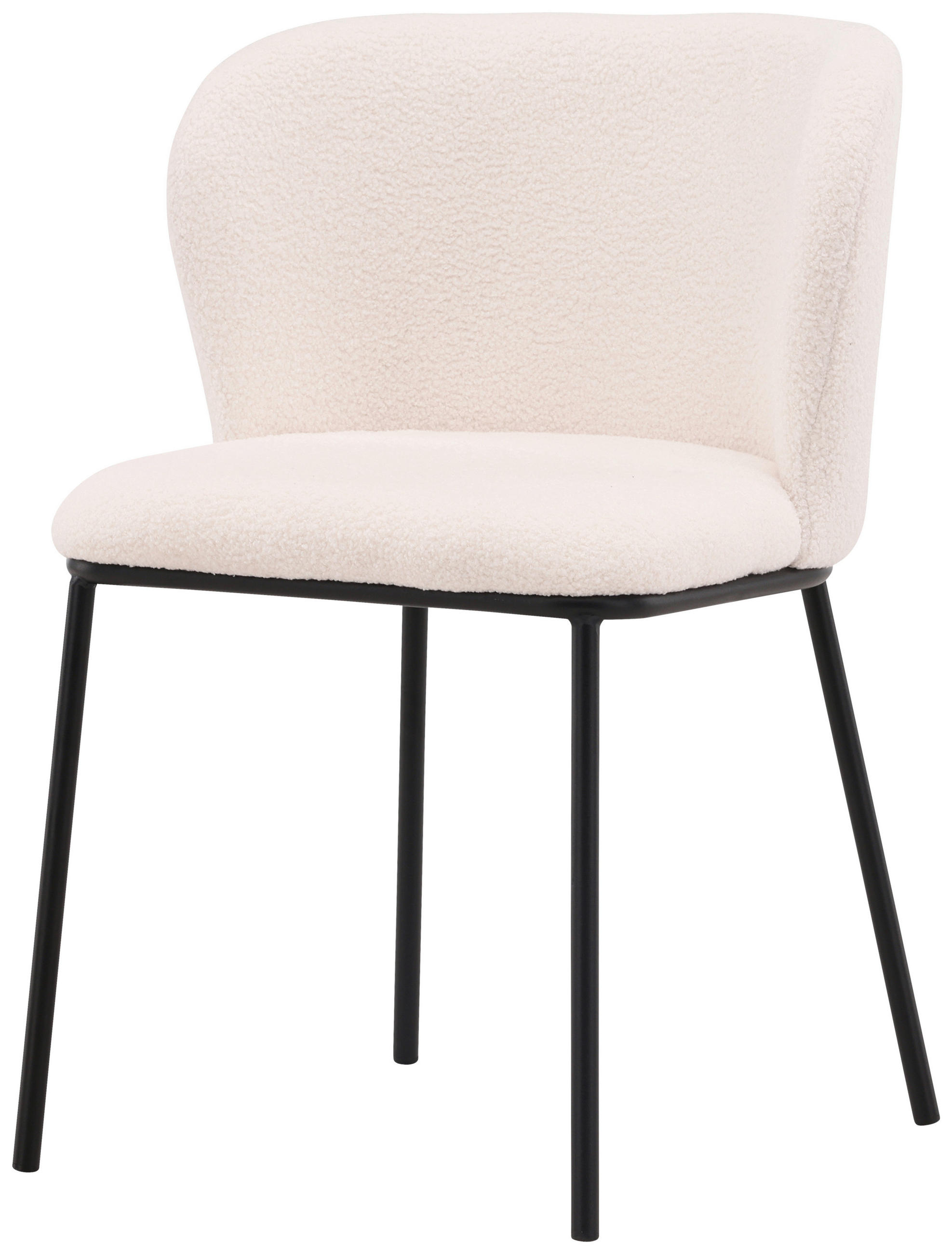 STOL stål bouclé  - vit/svart, Design, metall/textil (55/76/56cm) - Niels Andersson
