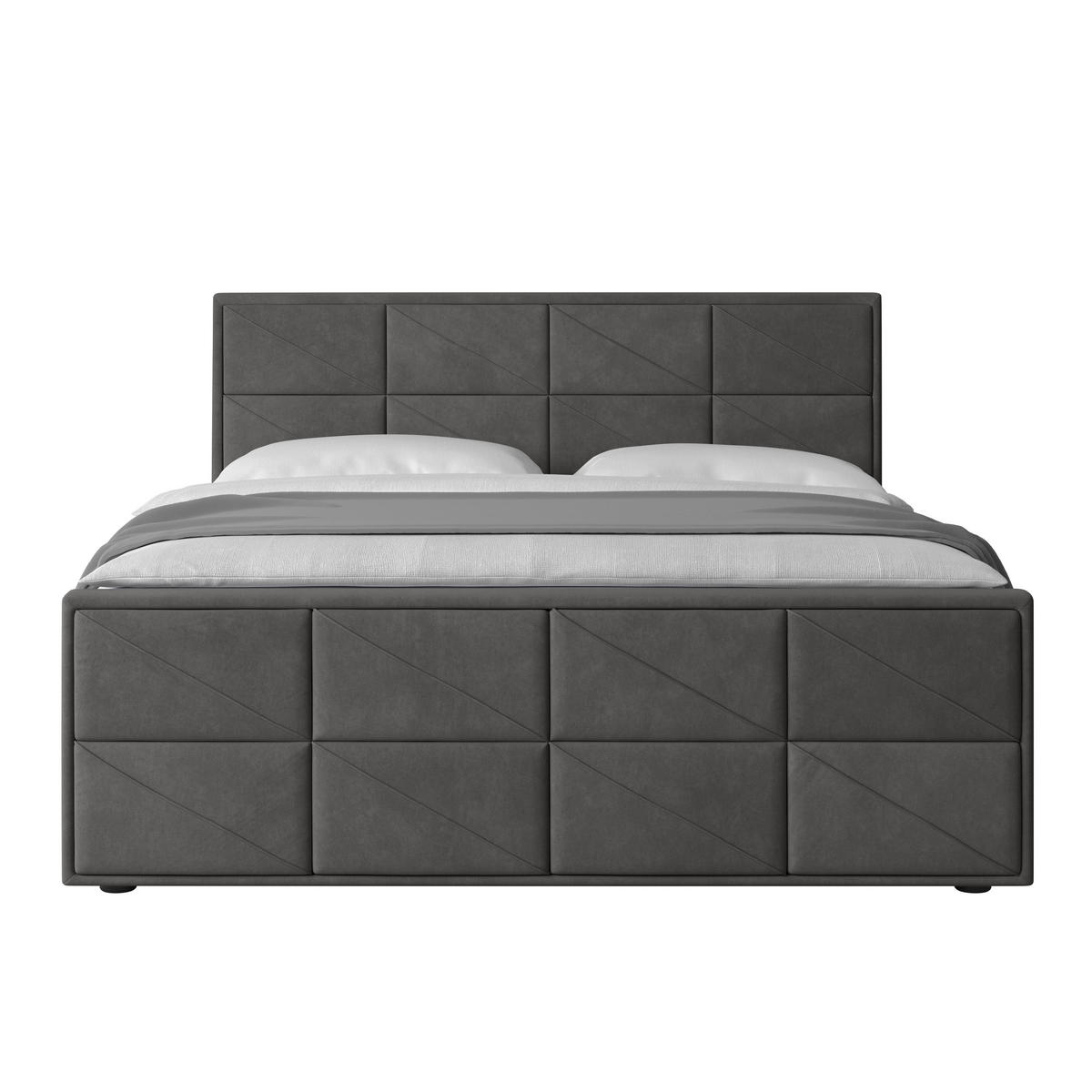 BOXSPRINGBETT 180/200 cm  in Anthrazit  - Anthrazit/Schwarz, MODERN, Karton/Holzwerkstoff (180/200cm) - MID.YOU