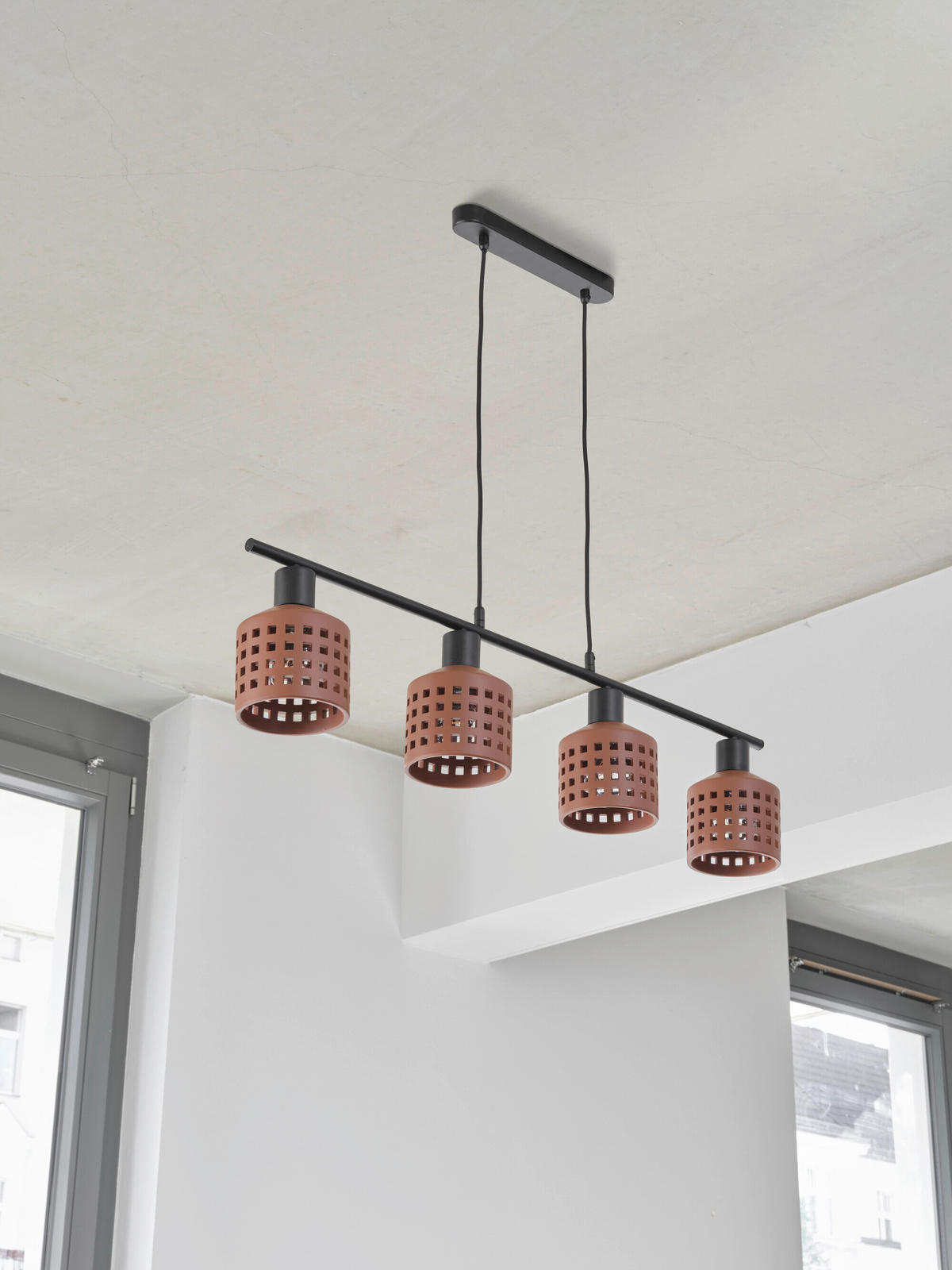 HÄNGELEUCHTE 90.5/12.5/150 cm  - Braun, Basics, Stein/Metall (90.5/12.5/150cm) - Osram