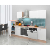 KÜCHENBLOCK 280 cm   in Weiss, Eichefarben  - Weiss/Eichefarben, Basics, Holzwerkstoff (280cm) - Respekta