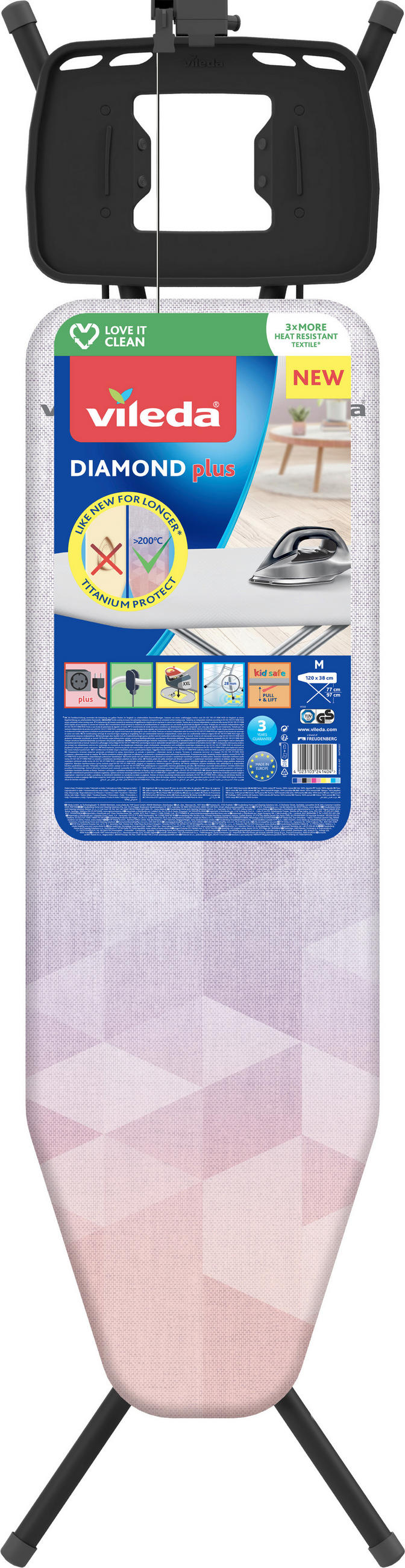 ŽEHLICÍ PRKNO - vícebarevná, Basics, plast (44/169/6,5cm) - Vileda