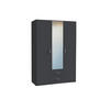 DREHTÜRENSCHRANK in Grau  - Silberfarben/Grau, Design, Glas/Holzwerkstoff (136/197/54cm) - Boxxx