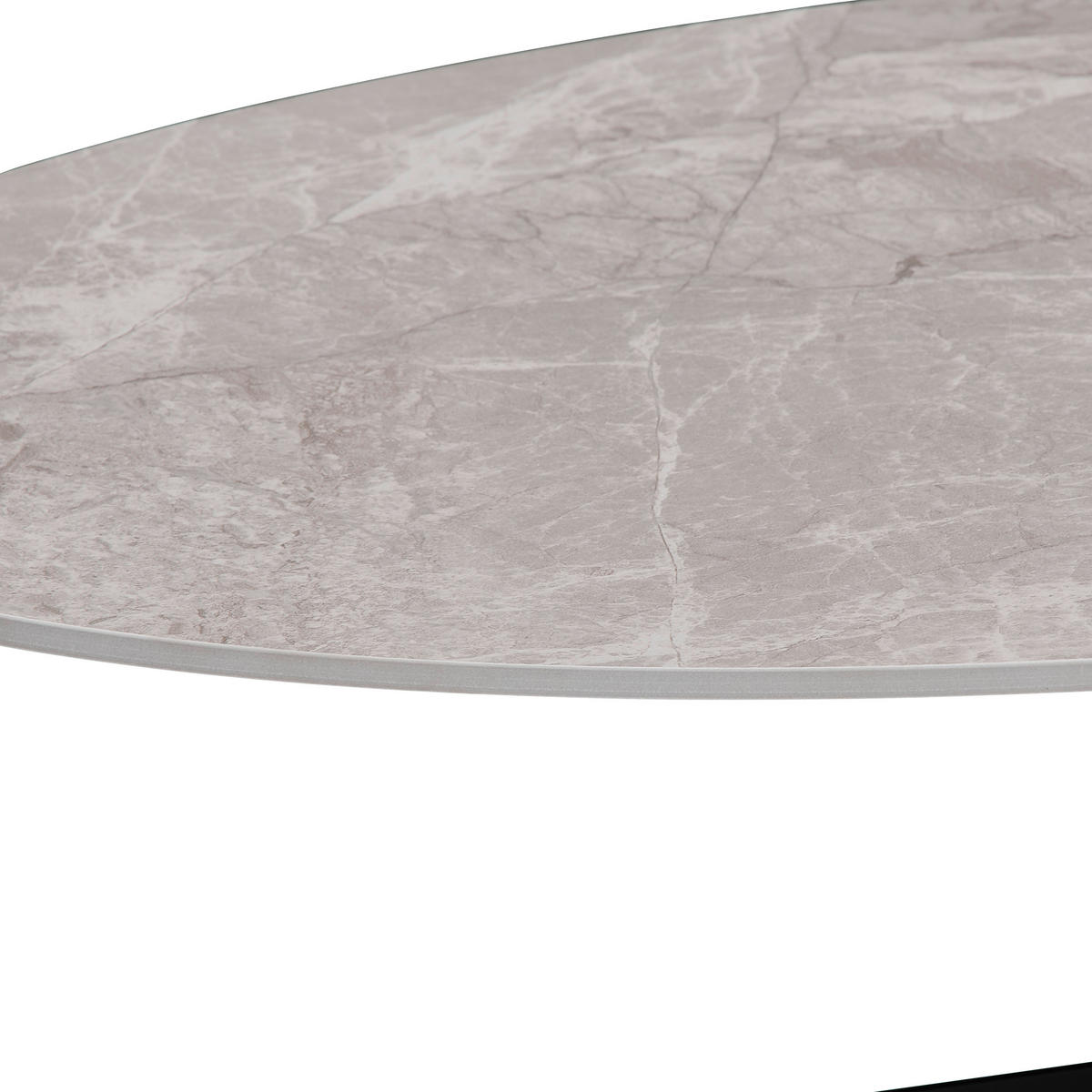 COUCHTISCH 120/40/80 cm oval Grau, Schwarz  - Schwarz/Grau, Design, Keramik/Metall (120/40/80cm) - Livetastic
