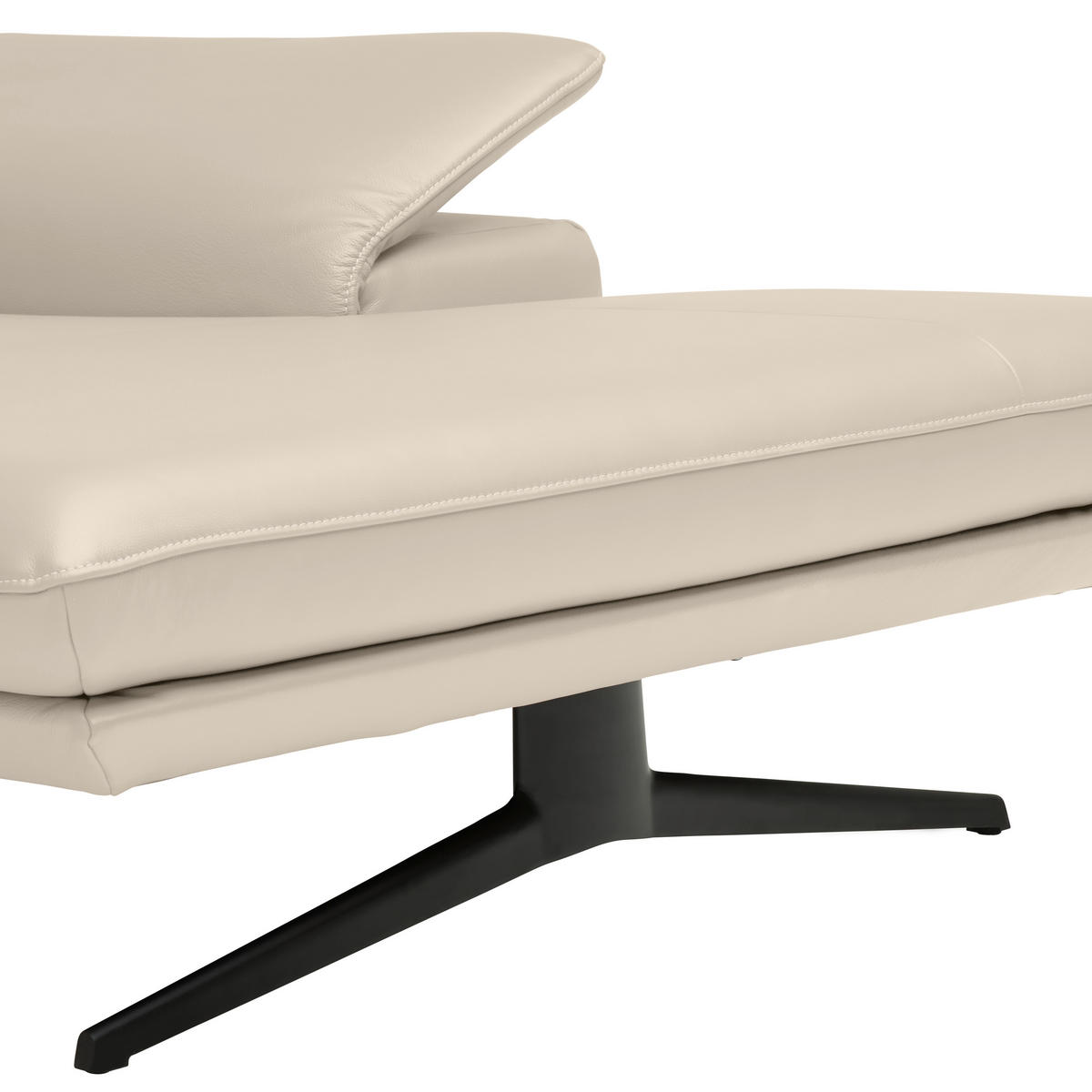 ECKSOFA in Echtleder Ecru  - Ecru/Beige, Design, Leder/Metall (239/150cm) - Koinor