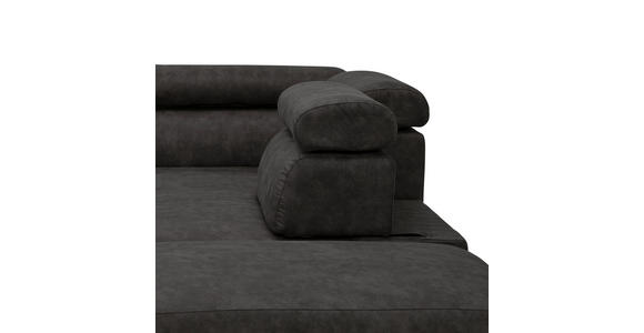 ECKSOFA Anthrazit Lederlook  - Anthrazit/Schwarz, MODERN, Kunststoff/Textil (263/230cm) - Hom`in