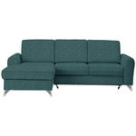 ECKSOFA in Flachgewebe Petrol  167/244 cm  - Silberfarben/Petrol, Design, Textil/Metall (167/244cm) - Cantus