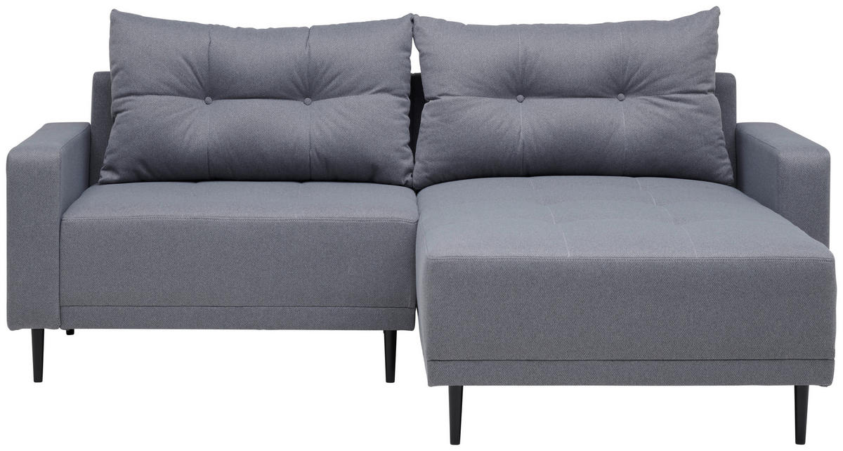 ECKSOFA Grau Webstoff  - Schwarz/Grau, MODERN, Holz/Textil (213/157cm) - Ti'me