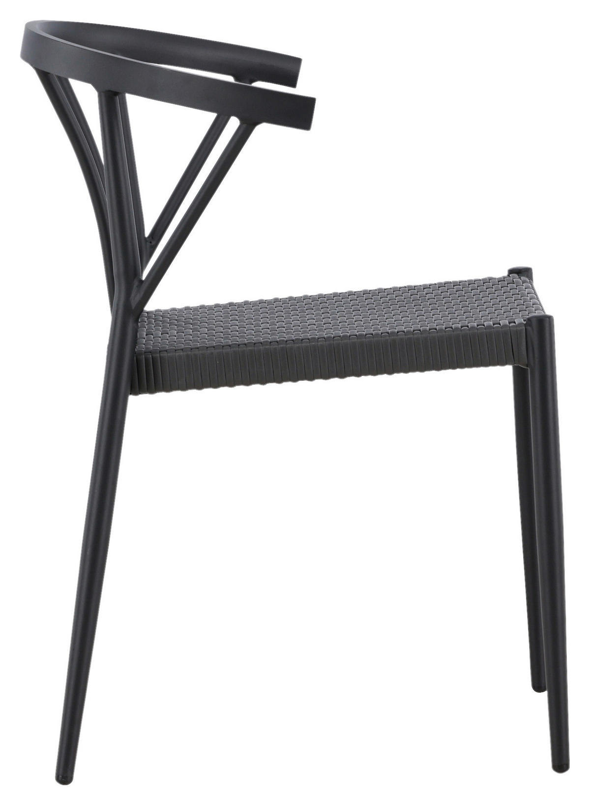 GARTENSTUHL-SET Aluminium Schwarz  - Schwarz, KONVENTIONELL, Kunststoff/Metall (47/79,5/49cm) - Gardenson