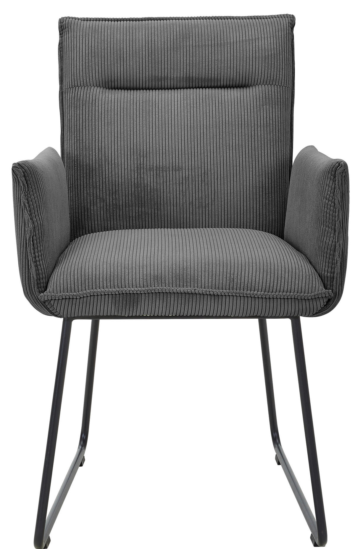 ARMLEHNSTUHL  in Eisen Feincord  - Anthrazit/Schwarz, Design, Textil/Metall (59/87/62cm) - Johann Jakob