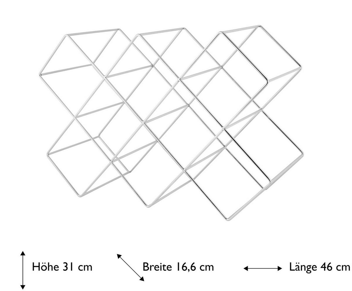 WEINREGAL  46/16,6/31 cm  - Silberfarben, Basics, Metall (46/16,6/31cm) - Echtwerk