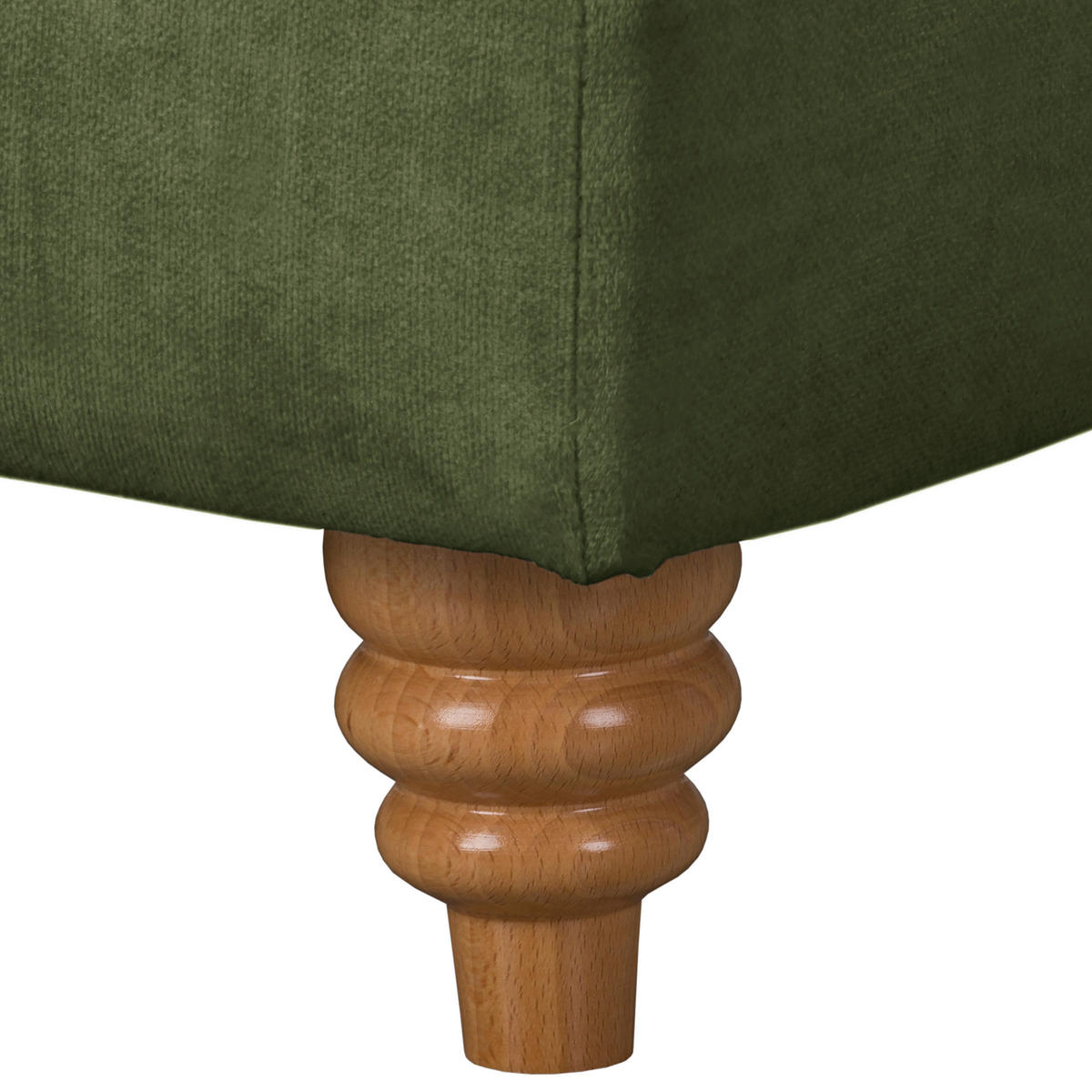 HOCKER in Textil Dunkelgrün  - Dunkelgrün/Braun, Design, Holz/Textil (96/35/62cm) - P & B