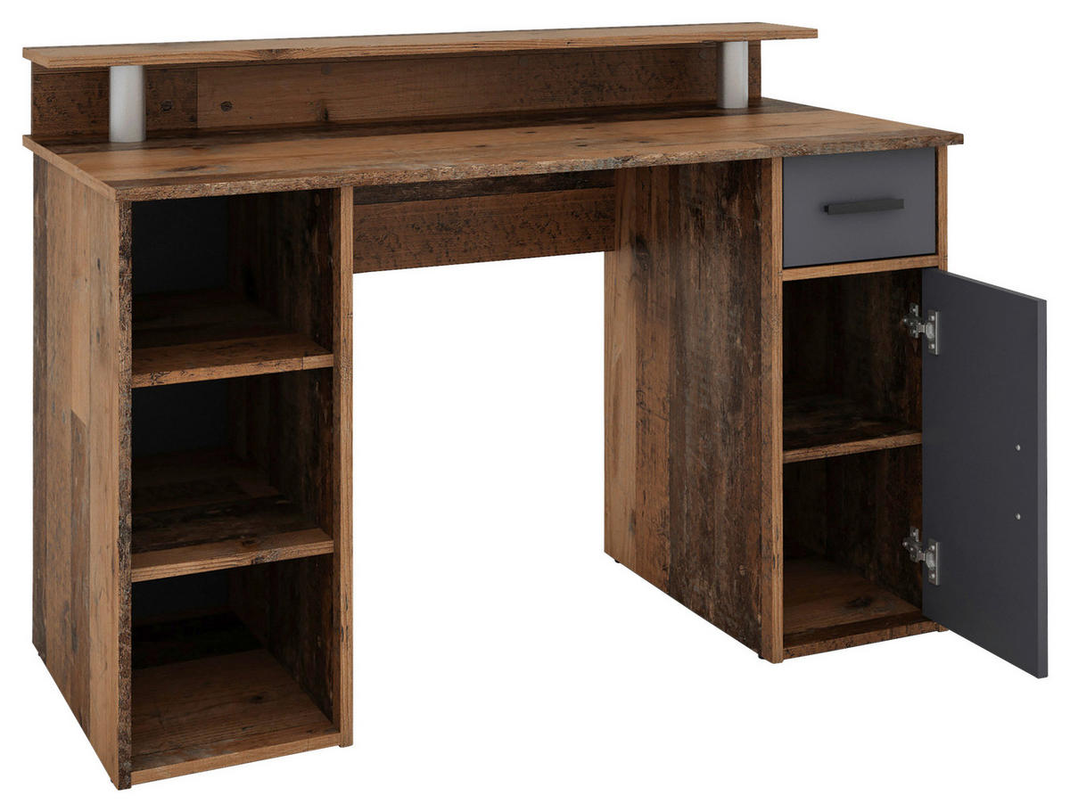 SCHREIBTISCH 120/88/55 cm  in Alteiche  - Alteiche/Anthrazit, MODERN, Holzwerkstoff/Kunststoff (120/88/55cm) - MID.YOU