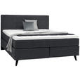 BOXSPRINGBETT 180/200 cm in Anthrazit - Anthrazit/Schwarz, KONVENTIONELL, Holz/Textil (180/200cm) - Voleo