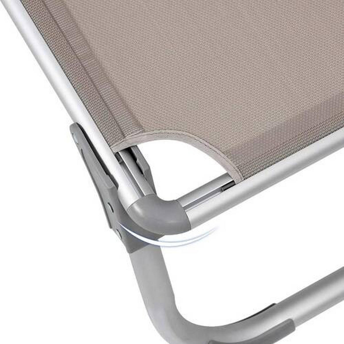 ZAHRADNÍ LEHÁTKO kov, textil - barvy hliníku/šedohnědá, Moderní, kov/textil (55/31/193cm) - Modante