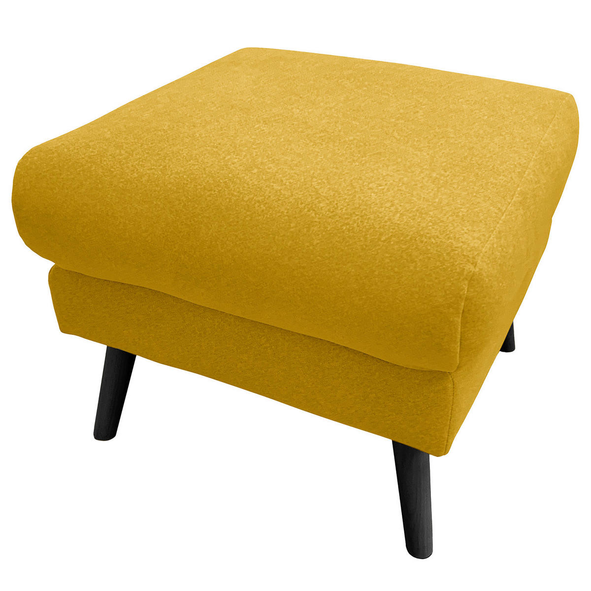HOCKER in Textil Gelb  - Gelb/Schwarz, Design, Holz/Textil (61/49/65cm) - Livetastic