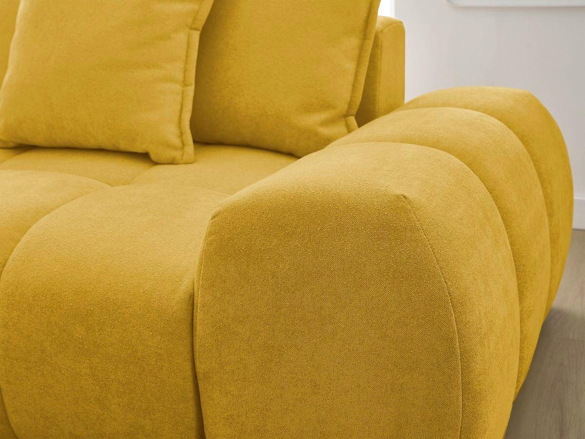 ECKSCHLAFSOFA EVEREST  mit Rücken echt, Armteil links, Armteil rechts Struktur Gelb  - Gelb/Schwarz, MODERN, Kunststoff/Textil (180/318cm) - Livetastic