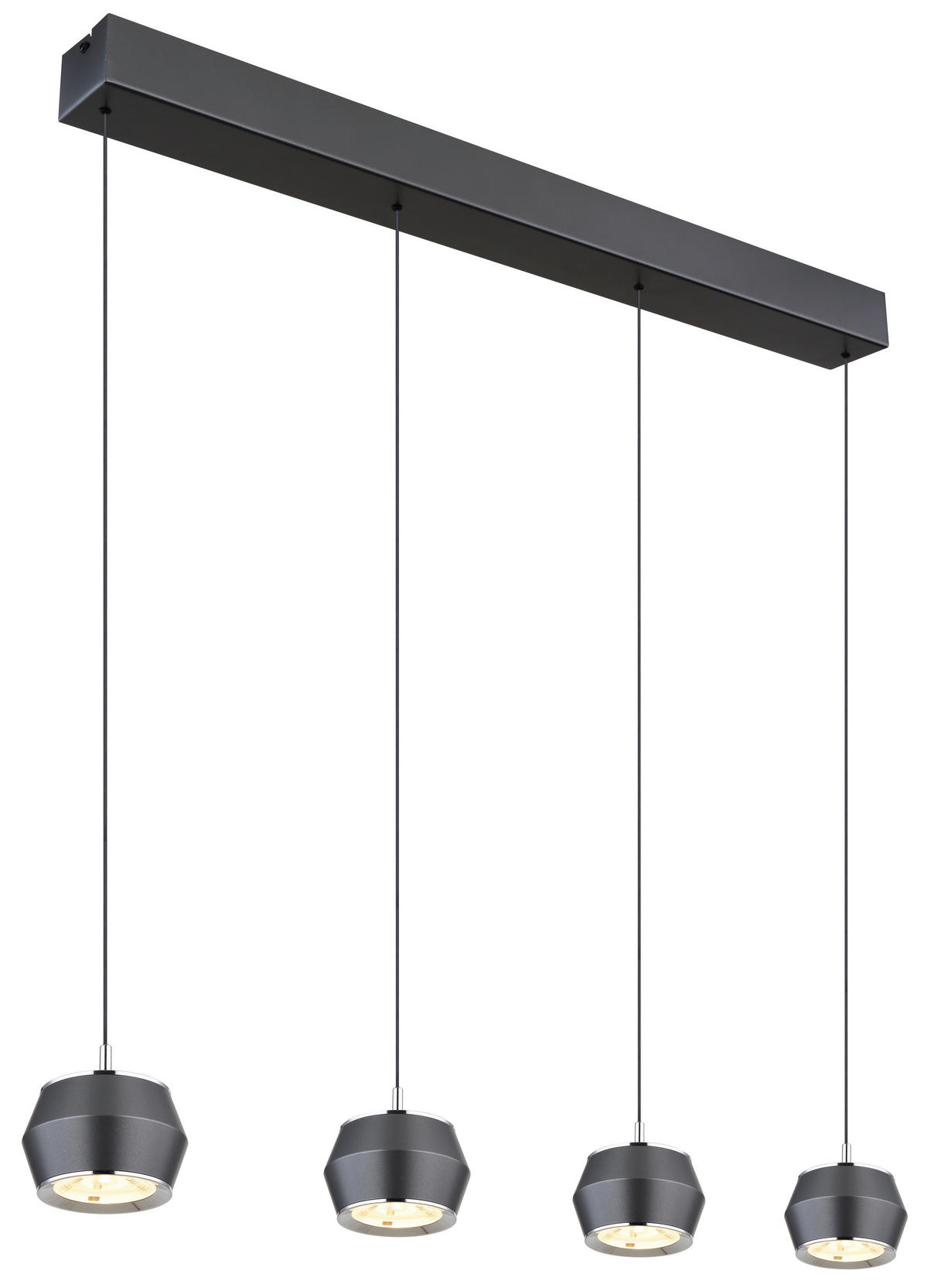LAMPĂ SUSPENDATĂ CU LED 80,5/10/200 cm  - opal/gri, Design, plastic/metal (80,5/10/200cm)
