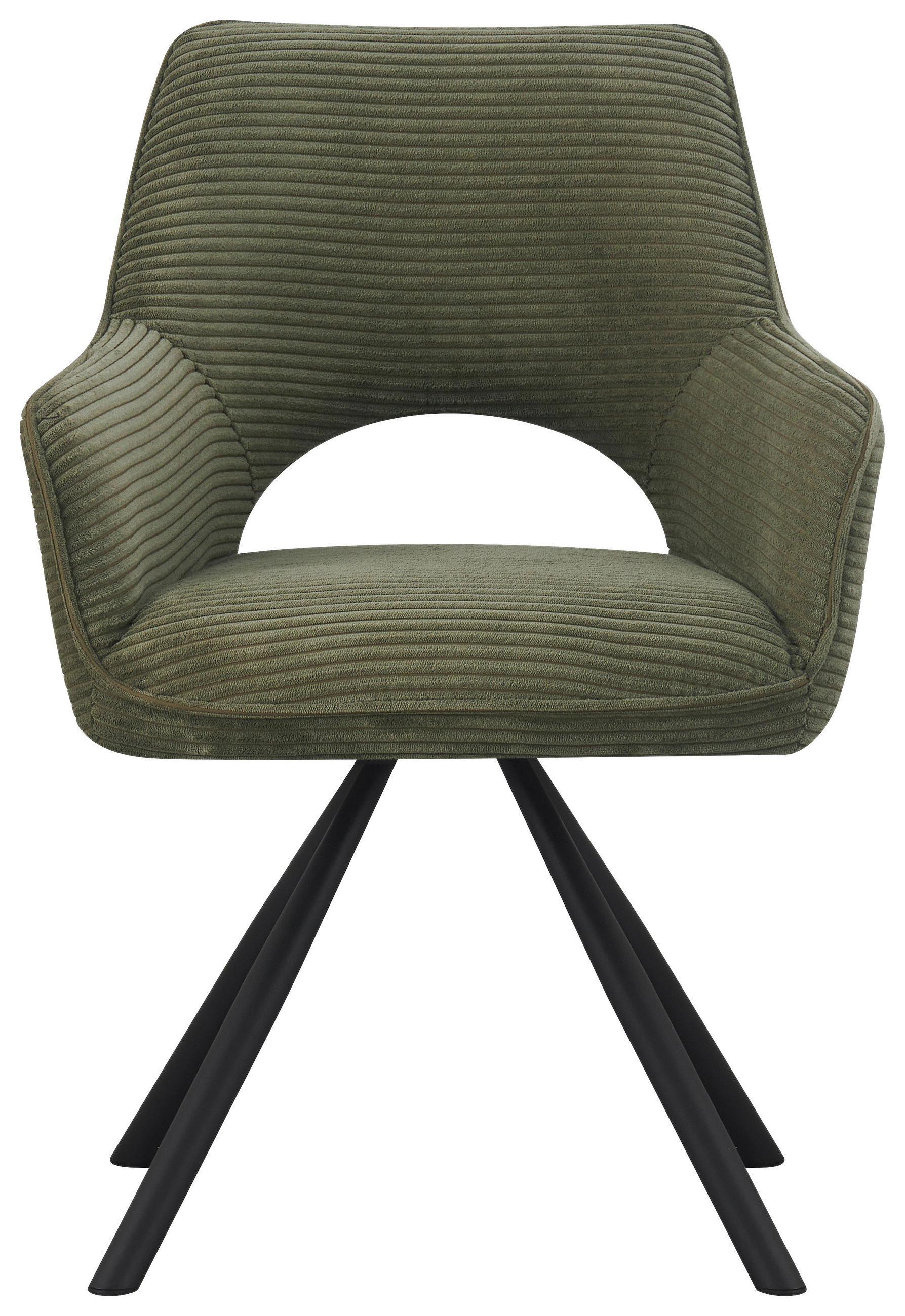 ARMLEHNSTUHL  in Eisen Cord  - Schwarz/Grün, Design, Textil/Metall (60/85/63cm) - Hom`in
