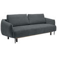SCHLAFSOFA  mit Stoffauswahl, Liegefunktion, Schlafen auf Sitzhöhe, Rücken echt Chenille Dunkelgrau  - Dunkelgrau/Schwarz, KONVENTIONELL, Textil/Metall (228/75/98cm) - Carryhome